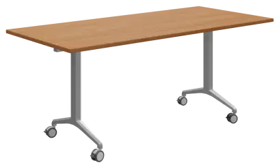 SLKP 180/80 Pojízdný skládací stůl 1800 x 800 mm, deska olše jantar/nohy stříbrný lak